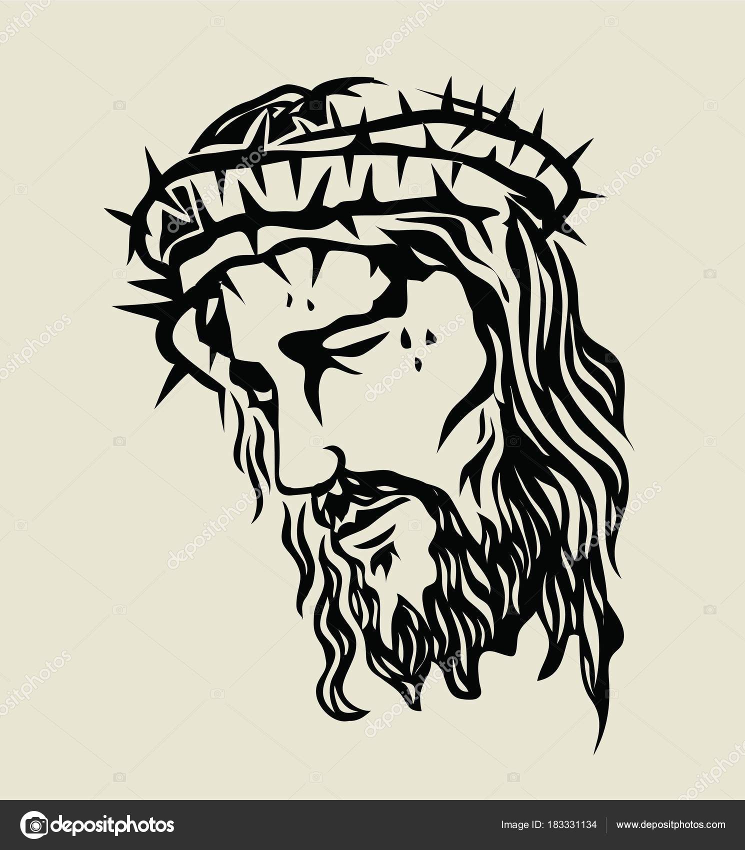 Jesus sketch art | Jesus Christ Sketch Art Vector Design — Stock Vector ...