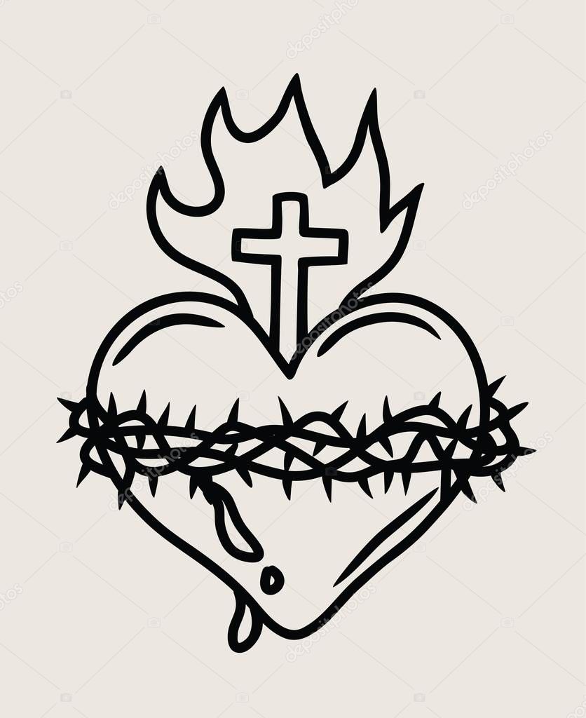 The Sacred Heart of Jesus, art vector design 