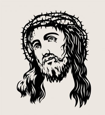 Jesus Face, art vector design  clipart