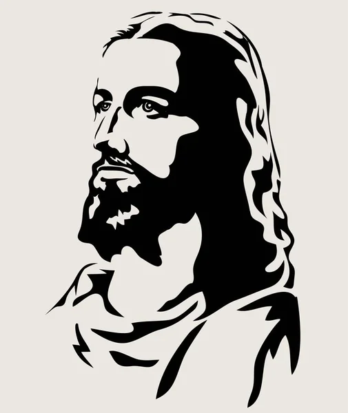 Силуэт Лица Иисуса Векторный Дизайн — стоковый вектор