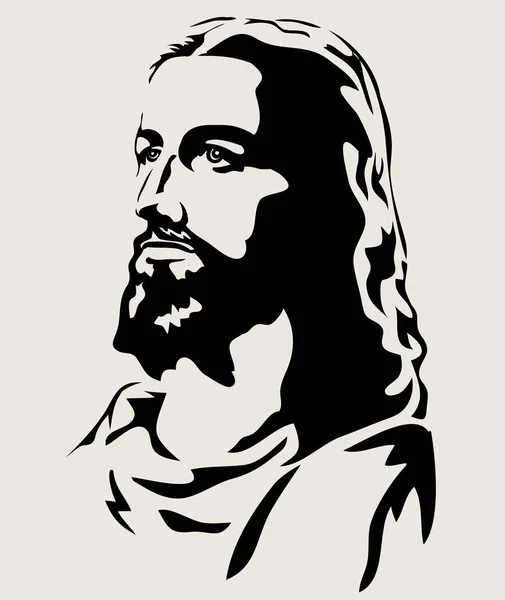 Jesus Face Silhouette Dessin Vectoriel Art — Image vectorielle