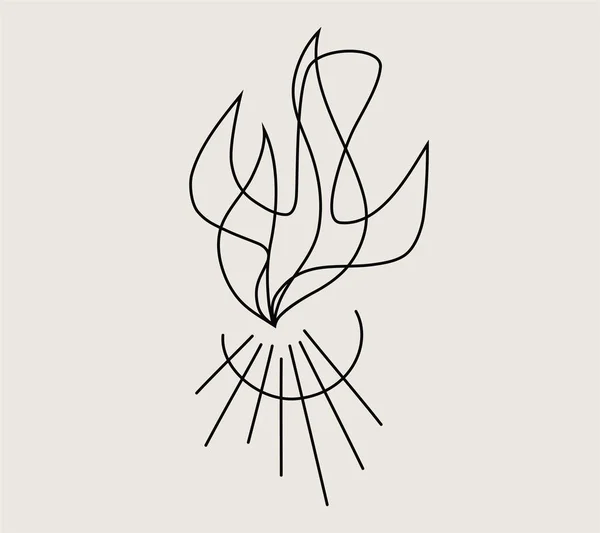 Holispirit 火災ラインのアートのベクトルのデザイン — ストックベクタ