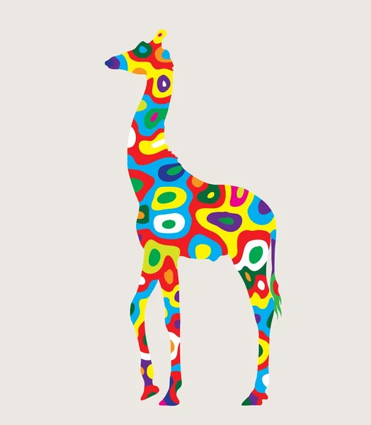 Colorido Girafa Design Arte Vetorial — Vetor de Stock