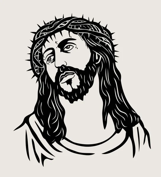 Jesus Face Kunst Vector Design — Stockvector