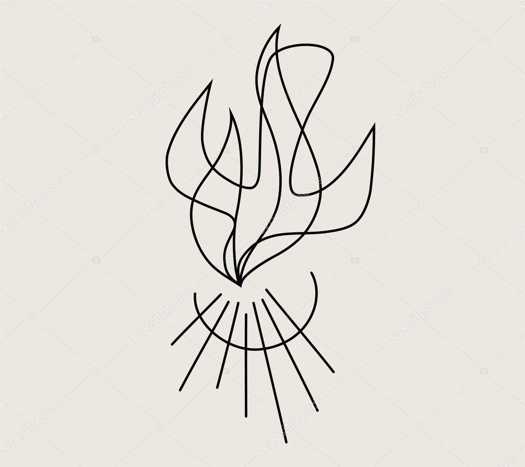 Holispirit Fire Line, art vector design 