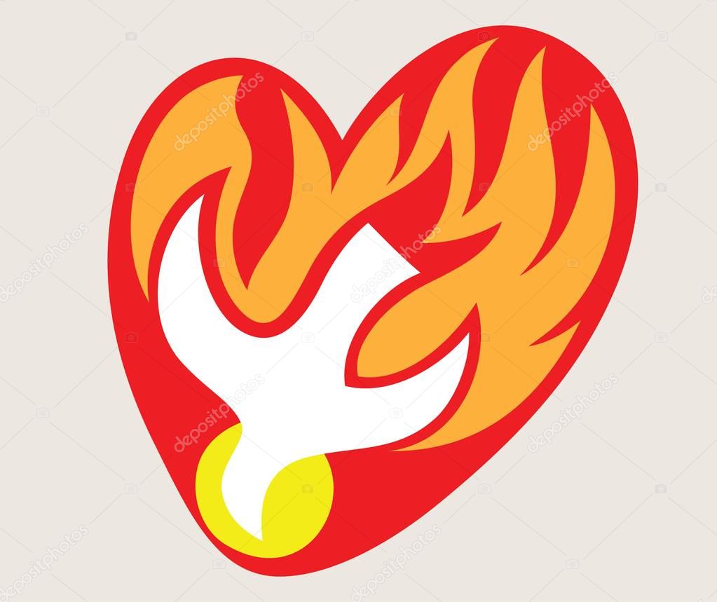 Holyspirit Love Fire Logo, art vector design 
