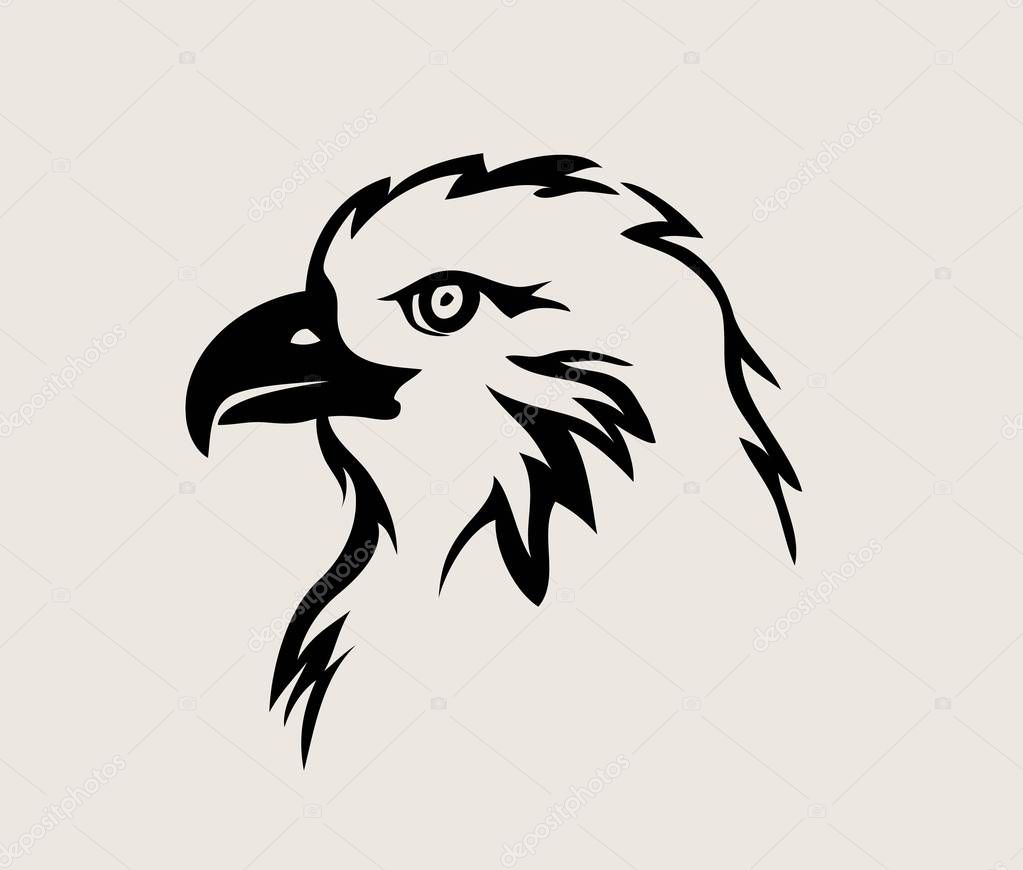 Eagle Face Tribal Logo, art vector design 