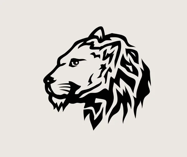 Lion Gezicht Logo Kunst Vector Design — Stockvector