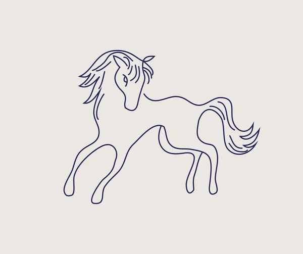 Horse Line Logo Art Design Vettoriale Arte — Vettoriale Stock