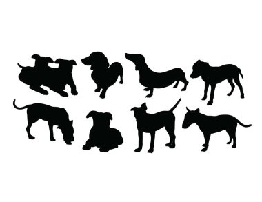 Köpek siluetleri, sanat vektör tasarımı