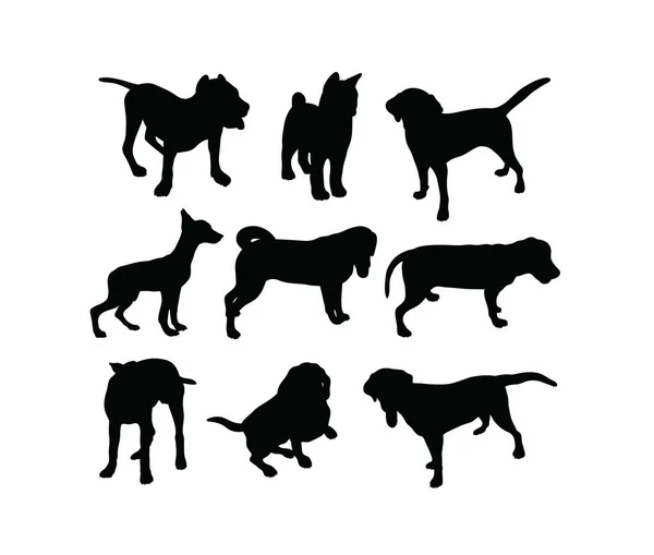 Dog Silhouettes Art Vector Design — Stock Vector