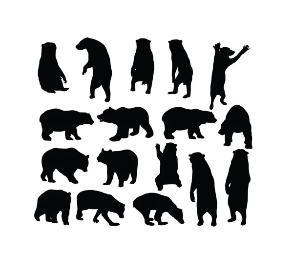 Bear Silhouettes Art Vector Design — Stock Vector