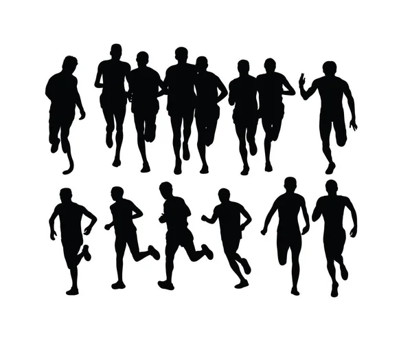 Running Silhouettes Art Vector Design — Stock Vector