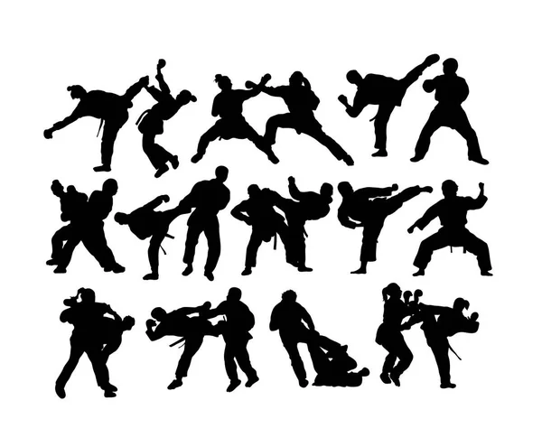 Wrestling Sport Attività Silhouette Art Vector Design — Vettoriale Stock