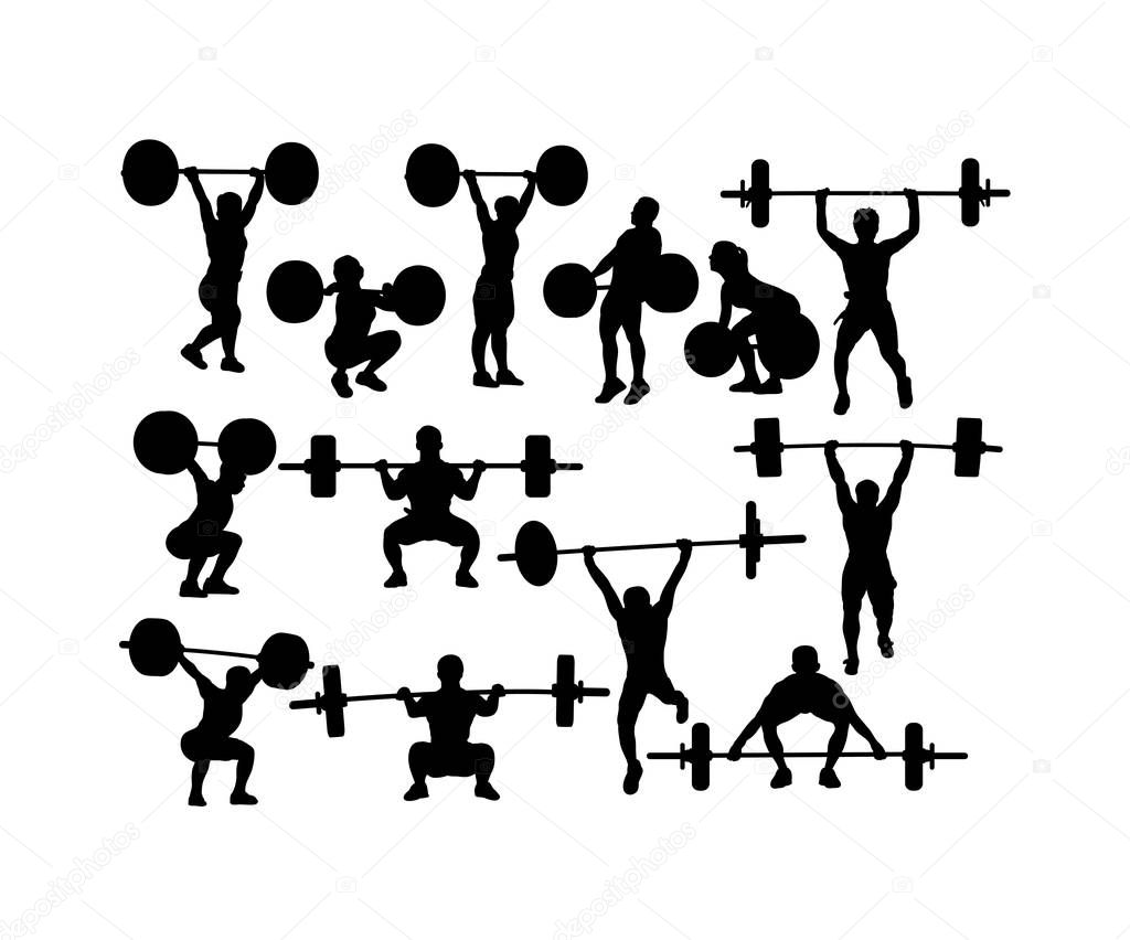 weightlifting Silhouettes, art vector design