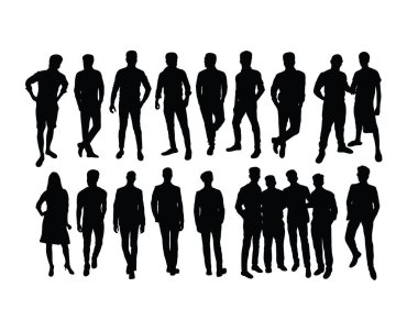 Business People siluetleri, sanat vektörü tasarımı