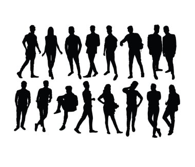 Business People siluetleri, sanat vektörü tasarımı
