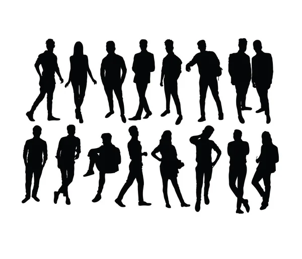 Business People Silhouette Design Vettoriale Arte — Vettoriale Stock