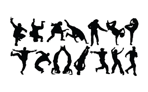 现代舞蹈家轮廓 艺术矢量设计 — 图库矢量图片
