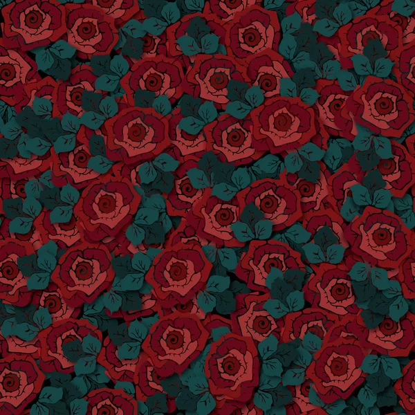 Red roses filled seamless repeating pattern — Stock Photo, Image