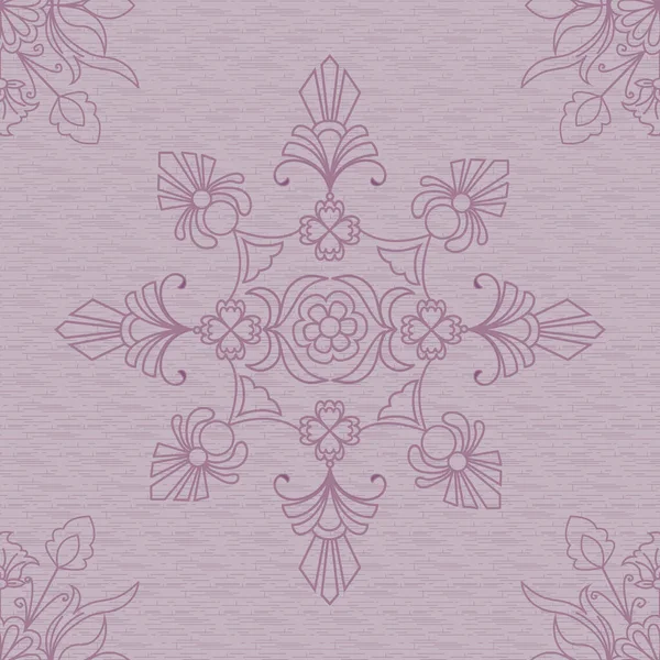 Hermoso patrón geométrico y vector de flores en púrpura claro — Archivo Imágenes Vectoriales
