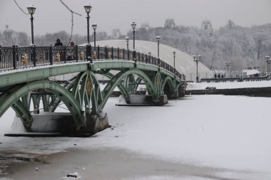 Kış akşamı parkta Tsaritsino