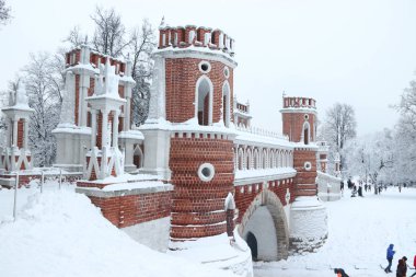 Kış akşamı parkta Tsaritsino