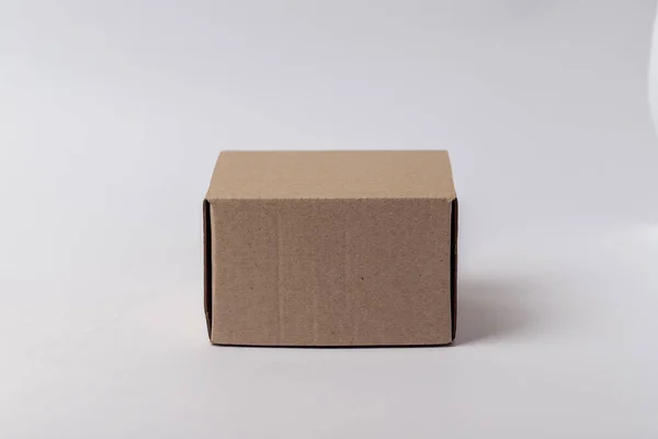 Доставка Макет Перемещения Упаковка Подарки Концепции Картонная Коробка Изолированы Белом — стоковое фото