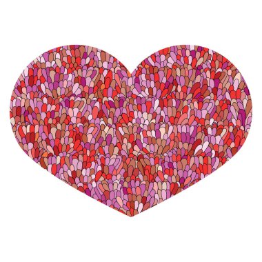 El beyaz arka plan üzerinde kalp göl kenarında çekilmiş. Aşk görüntü. Doodl