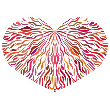 Süs kalp. Sevgililer için vintage süslü tasarım öğesi 