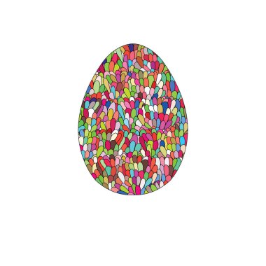 Elle çizilmiş Paskalya yortusu yumurta tasarım mo gibi colorul doodle desenli