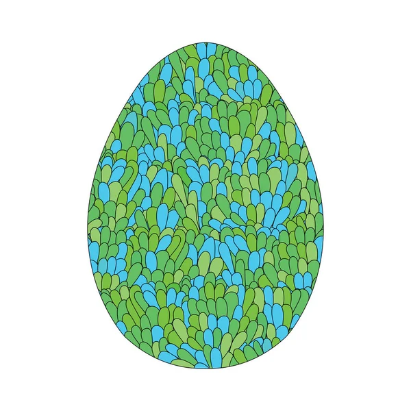 Hand drawn easter egg design with colorul doodle pattern like mo — Stock Vector