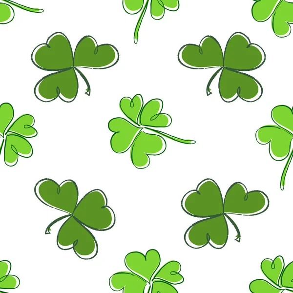 Clover seamless pattern. Clover pattern with three and four leaf — Stock Vector