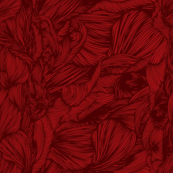 Vektorové bezešvé doodle ruku tažené vlnovky v červených barvách. CA — Stockový vektor