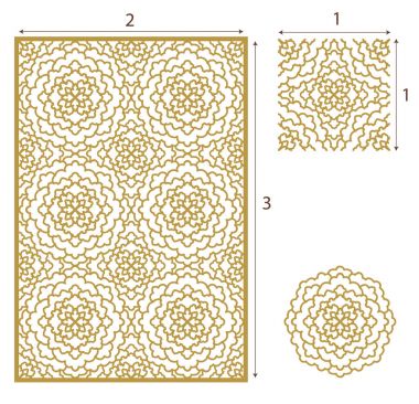 Vektör Lazer Kesim Masası, dekoratif bölmesi için seamless modeli