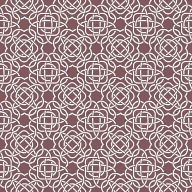 Kelt seamless modeli Ortaçağ tarzı. Beyaz dolaştırmak Russe üzerinde