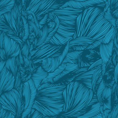 Vektör sorunsuz turkuaz dalga el çizilmiş desen doodle. -Ebilmek var olmak