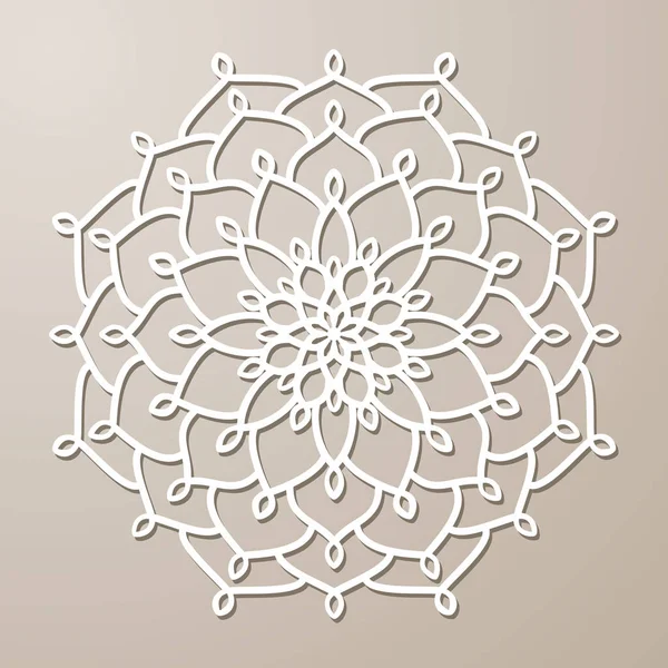 Pochoir vectoriel dentelle ornement rond Mandala avec ajourés sculptés — Image vectorielle