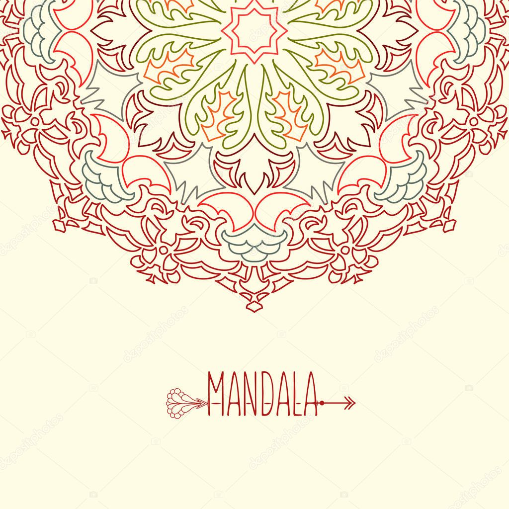 Ethnic design. Vector background. Vintage Round Ornament Pattern