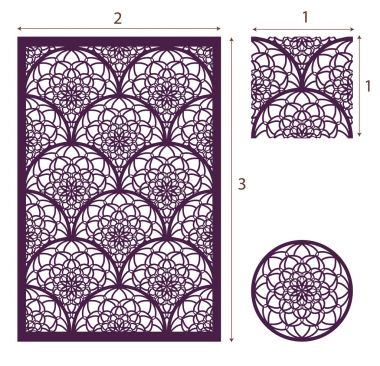 Vektör Lazer Kesim Masası, dekoratif bölmesi için seamless modeli