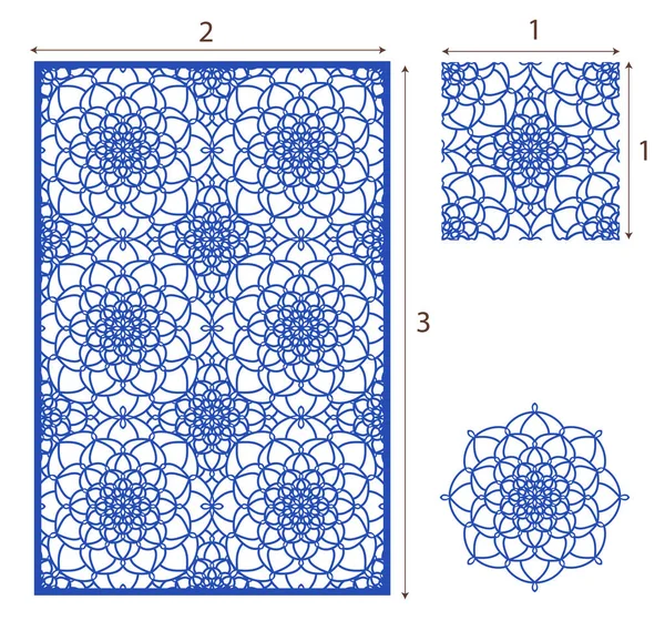 Vector Laser cut panel, the seamless pattern for decorative pane — Stock Vector