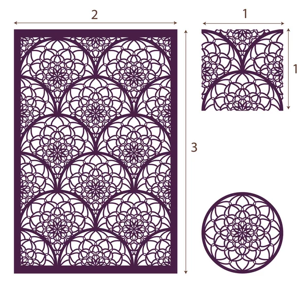 Panel de corte láser vectorial, el patrón sin costuras para el panel decorativo — Vector de stock