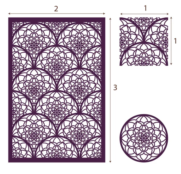 Vektor lézerrel vágott panel, a varrat nélküli mintát dekoratív ablaktábla — Stock Vector