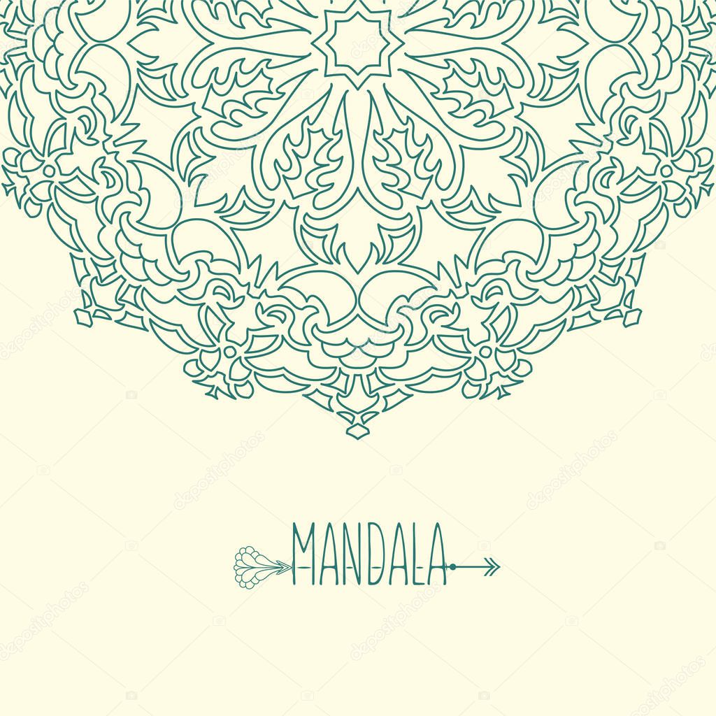 Ethnic design. Vector background. Vintage Round Ornament Pattern