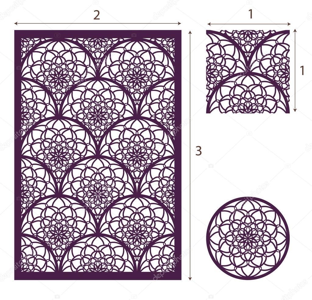 Vector Laser cut panel, the seamless pattern for decorative pane