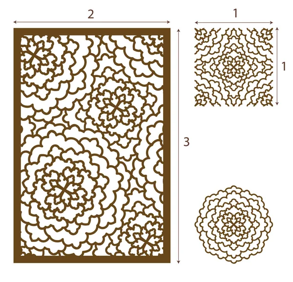 Vektor Laser Cut Panel, das nahtlose Muster für dekorative Scheiben — Stockvektor