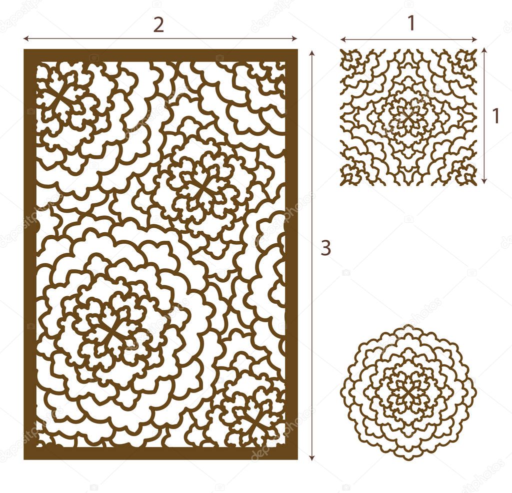 Vector Laser cut panel, the seamless pattern for decorative pane