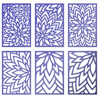 Set of Vector Laser cut panels. Abstract Pattern template for de