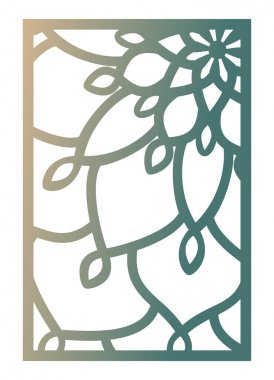 Vektör lazer paneli kesilmiş. Soyut desen şablon için dekoratif