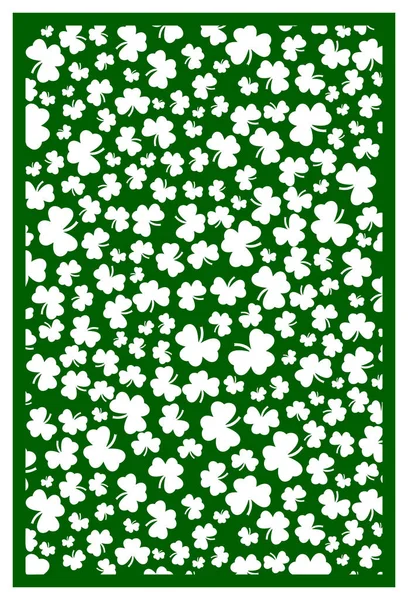 Vector laser cut st. patrick 's day template mit shamrock. abstr. — Stockvektor